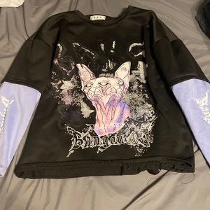 Black and purple long sleeved shirt